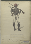 A Coromantyn Free Negro, or Banger, armed. Fourgeoud -Mariniers (Regiment no. 21), in Suriname van tot 1777