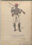 A Coromantyn Free Negro, or Banger, armed. Fourgeoud -Mariniers (Regiment no. 21), in Suriname van tot 1777