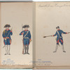 Een Officier der Artillerie ten tijde van den Generaal Majoor en chef der Artillerie Johan Frederik Martfeldt. 1780;  Constapels of Canonniers (zwarte slobkousen = winter-; witte = zomerdracht). 1780