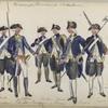 De nieuwe Schutter Burgerij van de Oranje: Schutter, Officier, Schutter, Tamboer, Sergeant, Corporaal. 1787