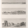 1. Vue de Thèbes du plus loin qu'on peut l'appercevoir. 2. Vue de Qarnâq [Karnak]. 3. Autre vue de Qarnâq [Karnak]