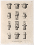Divers Chapiteaux de colonnes égyptiennes.