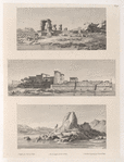 1. Temple près l'isle de Philæ. 2. Vue des temples del'isle de Philæ. 3. Rochers de granit près l'isle de Philæ.