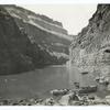 Marble Canyon with Powell's boat in the foreground