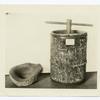Cornsheller, Indian mortar, made by Nathanial Harrington, born 1742, died 1831.