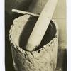 Mortar and pestle, from hollowed tree trunk