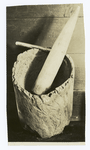 Mortar and pestle, from hollowed tree trunk