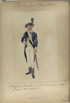 Nationale Guarde der Stad Amsterdam. Jager opperofficier. 1795