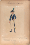 Nationale Guarde der Stad Amsterdam.  Hoornblazer der Jagers. 1795