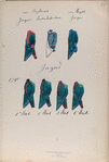 Van Bylandt: Jager, Infanteirie; Van Heydt [?]: Jager.; Jagers: 1 Bat[aljon], 2 Bat., 3 Bat., 4 Bat. 1795