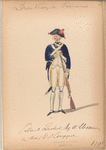 Soldaat Zwitsers Regiment [...] in dienst O. I. [Oost-Indische] Compagnie. 1795