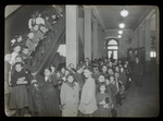 Seward Park, 'Daily line waiting to enter Children's Room,' April 11, 1910.
