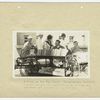Patients, nurse, orderlies.  "A Group on the Sun Porch.  Postgraduate Hospital.  Nurses and hospital attendants as well as the patients are patrons of the library."