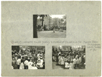 Children's librarian telling stories to a group of children in the Hudson Park Playground during Summer of 1910