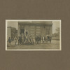 View of Children in front of fire hall with the number 7 on it