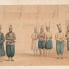 Cabul : retinue of Shah Shoojau Ool Moolk, Mahomed Shah Giljee, chief executioner, Ghufoor, a mutilator