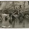 Indians Skimming Oil from a Creek.