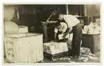 Opening Bales of Reeled Silk from Japan.