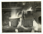 Open-Hearth Steel pouring out of the Furnace.