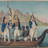 Dutch soldiers in a boat with slaves from the Colonies, Africa