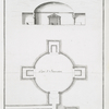 Plan et coupe d'un Temple souterrein à Négropole, à côté, du Port vieux d'Aléxandrie, et qui, selon toute apparence, aura servi de  Catacombe, parceque tous les environs en sont remplis.