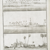 Fig. 1. Scheck Ghadder, à la gauche, sur le bord du Nil, quand on entre; Fig. 2. Carullo de Meresel; Fig. 3. Mosquée, à quatre lieues de Rosette, du côté du midi.