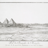 Vue des Pyramides de Memphis, dessinée de la maison du Käimakan, à une lieuë de distance.