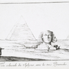 Tête colossale du Sphynx, avec les trois Pyramides.
