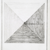 Seconde Pyramide de Memphis, en vue d'oiseau. (a. Entrée et faux portail, b. Premier canal, c. Entrée forceé, d. Second canal, e. Quatrième canal, f. Cinquième canal, g. Chambre sépulcrale royale, h. Sarcophage.)