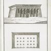Ancien Temple, au milieu de la ville d'Essenay, et bien conservé, dans toutes ses parties, a l'exception du portail. L'éntre deux des colonnes (a) a été rempli, par les Arabes, d'une muraille, afin de pouvoir y enfermer leur bétail.
