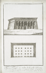 Ancien Temple, au milieu de la ville d'Essenay, et bien conservé, dans toutes ses parties, a l'exception du portail. L'éntre deux des colonnes (a) a été rempli, par les Arabes, d'une muraille, afin de pouvoir y enfermer leur bétail.