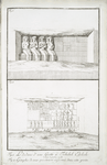 Fig. 1. Le dedans d'une grotte à Tschibel Esselsele (a. Statues de grandeur naturelle); Fig. 2. Epitaphes de ceux qui étoient enfermés dans cette grotte.