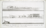 Antiquités de Deboude, à dix lieuës au delà de la première cataracte du Nil. (a. Le temple, b. Trois portails au devant du temple.)