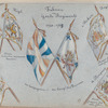 Fahnen des Garde Regiments 1740-1788: v. Stuerler Regiment Hirzel. Revise concordia respararae Crescuno. der Compagnien. - der Comp. des Princes. v.Stokar Regiment v. Schm.... Revise L'Union fait notre force. de Bouquet. Revise L'Union fait notre force
