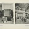 Pavillon de l'art colonial : chambre à coucher, René Prou, décorateur, Muratore Frères, éditeurs; Maison du village français : salle commune, Hamelet, architecte, Gallerey, décorateur