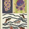 Two plant form designs, one fish design