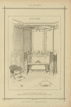 Salle de bain : baignoire sur fond marbre, petite galerie à jour peuilles du paravent avec panneaux à grillage doré, siège canné à coussin