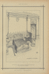Chambre à coucher : lit et paravent en bois de citronnier et marqueterie sur fond satiné décor en galonnage et broderie