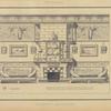 Galerie : cheminée en pierre à joints apparents, boiserie en chêne naturel vitrine et meubles en bois de cèdre, divans garniture cuir incisé
