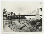 Chain Bridge, Newburyport, Amesbury : it is hung on hand-wrought chains and is said to be the first suspension bridge in U.S.