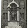 Statue of Phillips brooks before Trinity Church, Boston.