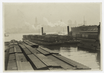 Loaded freight cars leaving.