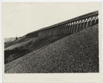 Delaware and Hudson : Honesdale, Pa. Gravity railroad coal pockets. Coal was dumped from high trestle in winter for storage for reloading and shipping via canal during season of navigation.