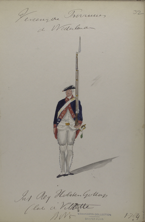 Infanterie Regiment Holstein Gottorp (later d'Vilatte) R. no. 5. 1784 ...