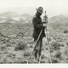 Transcontinental telephone line of the A.T. & T. Co. : setting up the transit to measure the angle at the point of intersection which closed the survey in Nevada
