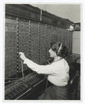 B" board operator : establishes the connection by inserting the plug in the "jack" which causes the bell on the called party's telephone to ring.