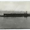 Freight cars on a barge