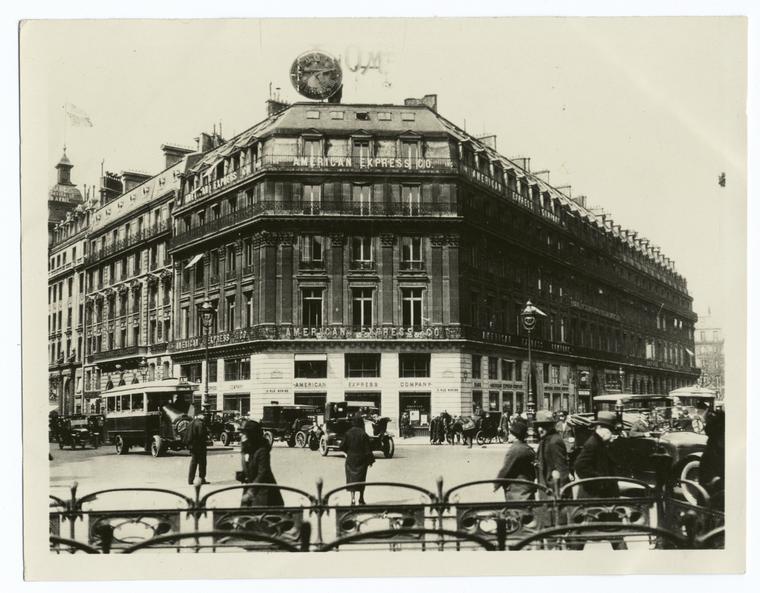 Exterior of the American Express' Paris office, located at 11 rue Scribe. -  NYPL Digital Collections