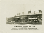 The Westinghouse atmospheric brake, 1869, the first locomotive equipped by George Westinghouse with compressed air power brakes for regular road service.