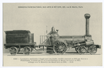 Locomotive américaine à boggie avec son tender, modèle construit en 1841 par Norris à Philadelphie, et donné par le roi Louis-Philippe au Musée du Louvre en 1846, échangé avec le Ministère des Beaux-Arts en 1904.